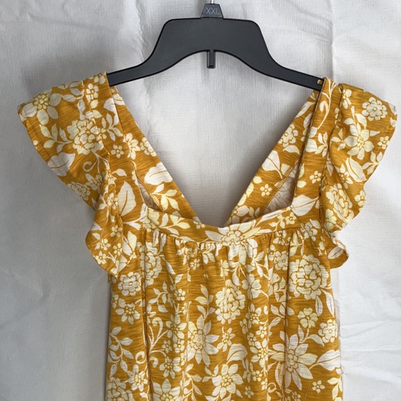 Relist7/20 LC Lauren conrad floral print ruffle sleeve tank top XS - Picture 6 of 17